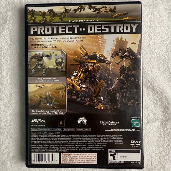 Transformers: The Game (PS2, 2007) Complete CIB w/ Manual & Disc - PlayStation 2 - Picture 2 of 7